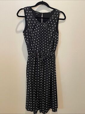 Talbots Black Polka Dot Sleeveless Dress